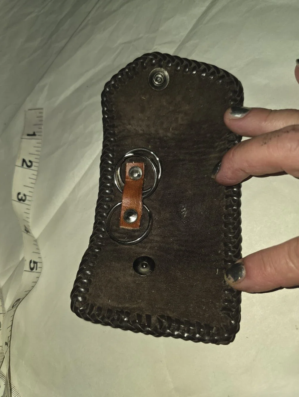 Hand-Tooled Brown Leather Snap Coin Wallet With Horse & Maple Leaf